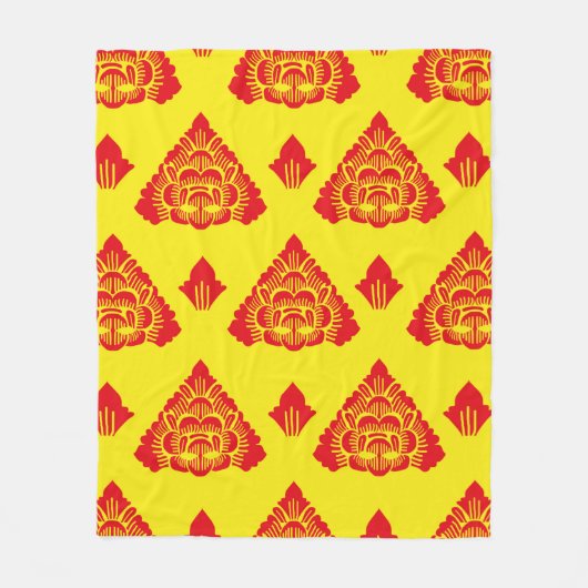 インドネシアのMotifバリ。色モダン付きヴィンテージ フリースブランケット (正面)