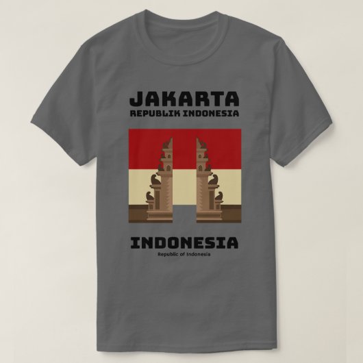 インドネシアへ旅行する Tシャツ (デザイン正面)
