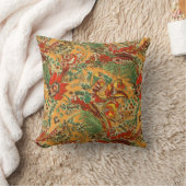 インドネシアろうけつ染めバリスタイルイエローオレンジ クッション (ブランケット)