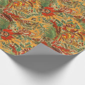 インドネシアろうけつ染めバリスタイルイエローオレンジ ラッピングペーパー (角)