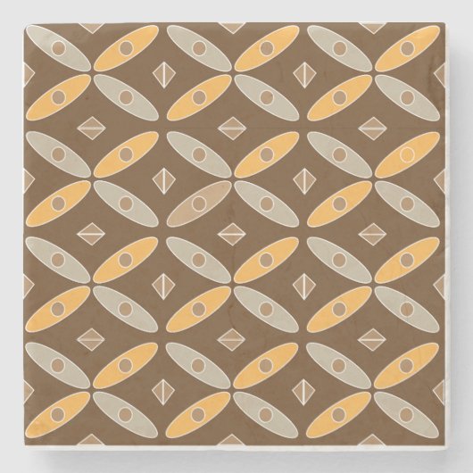 インドネシアろうけつ染めパターンコースター ストーンコースター (正面)