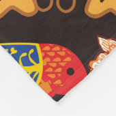 インドネシアろうけつ染め:動物相モチーフ。 フリースブランケット (角)