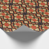 インドネシアろうけつ染め:動物相モチーフ。 ラッピングペーパー (角)