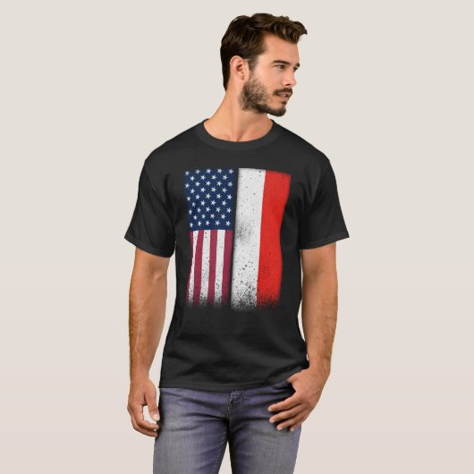 インドネシアアメリカン国旗誇りを持ったアメリカ Tシャツ (正面フル)