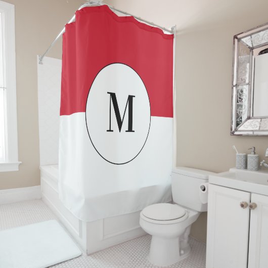 インドネシアカスタム国旗文字 シャワーカーテン (インサイチュ)