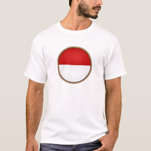 インドネシアカッコいい国旗の印章 Tシャツ