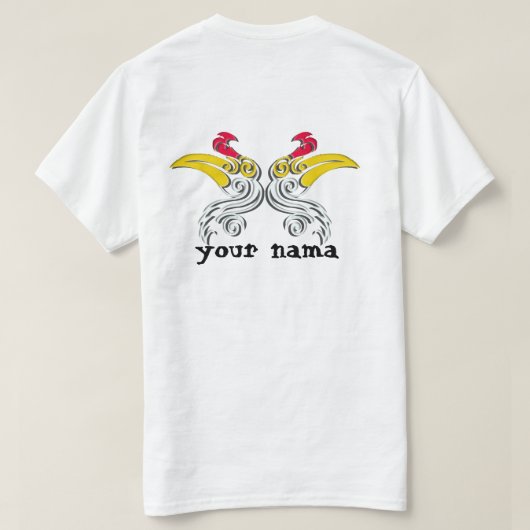  インドネシアカリマンタンろうけつ染めモチーフデザインTシャツ Tシャツ (デザイン裏面)