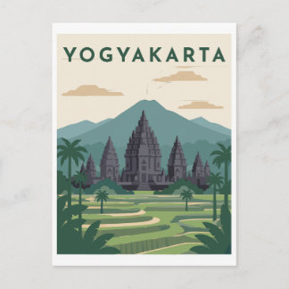 インドネシアジョグジャカルタの旅行ポスター ポストカード