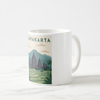 インドネシアジョグジャカルタ旅行ポスター コーヒーマグカップ