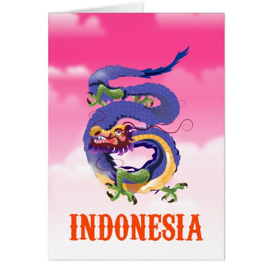インドネシアドラゴンレトロ旅行ポスター (正面)