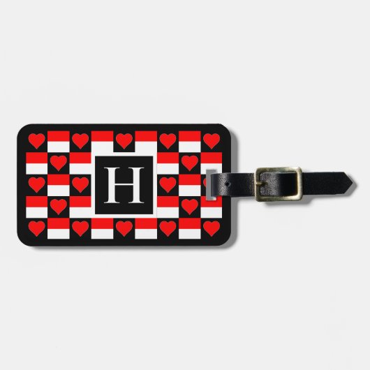 インドネシアパーソナライズされた国旗のカスタム文字 ラゲッジタグ (正面横)