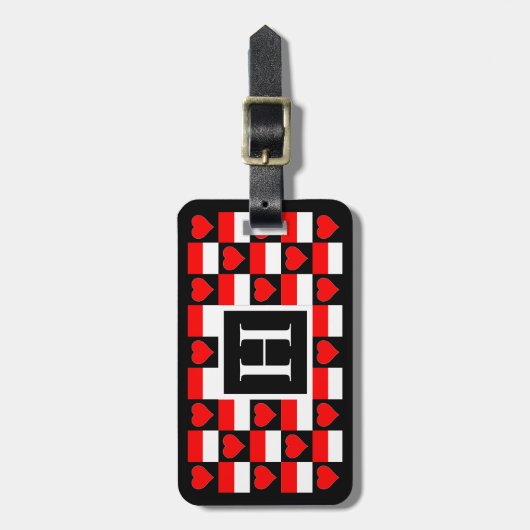 インドネシアパーソナライズされた国旗のカスタム文字 ラゲッジタグ (正面縦)