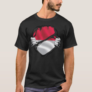 インドネシアピュアルーツ州旗ブラック Tシャツ