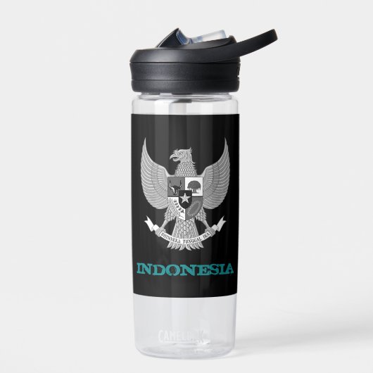 インドネシアフィットネスとインドネシアの武器のコート/国旗 ウォーターボトル (左面)