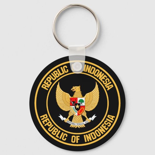 インドネシアラウンドエンブレム キーホルダー (正面)