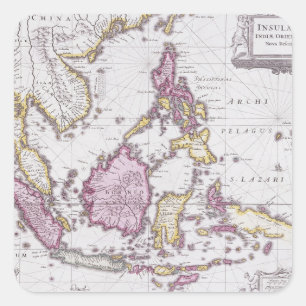 インドネシア中国の地図   1710 スクエアシール