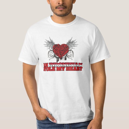 インドネシア人は私のハートを盗みました Tシャツ (正面)