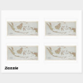 インドネシア共和国の地図(1957年) 長方形シール (シート)