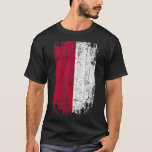 インドネシア国グランジ旗土産国旗 Tシャツ