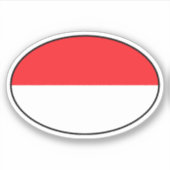 インドネシア国コード楕円シール(フラグ付き) シール (正面)