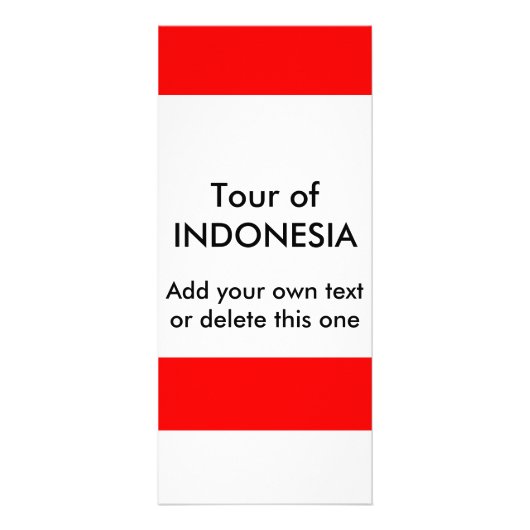 インドネシア国旗が貼付されたラックカード ラックカード (正面)