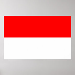 インドネシア国旗でキャンバス印刷 ポスター
