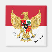 インドネシア国旗とインドネシアの休日/スポーツファン マグネット (正面)