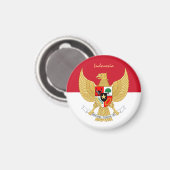 インドネシア国旗とインドネシアの休日/スポーツファンM マグネット (正面/裏面)