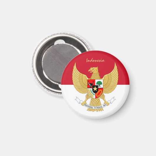 インドネシア国旗とインドネシアの休日/スポーツファンM マグネット (正面/裏面)