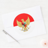 インドネシア国旗と国章、インドネシア ラウンドシール (封筒)