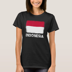 インドネシア国旗のサポートインドネシア人女性M Tシャツ