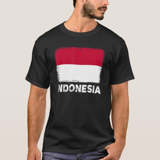 インドネシア国旗のサポートインドネシア人女性M Tシャツ (正面)