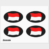 インドネシア国旗のシール 楕円形シール (シート)