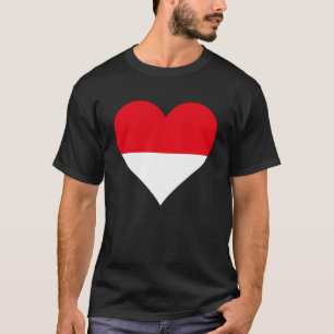 インドネシア国旗のハートインドネシアのギフト愛インドネシア Tシャツ