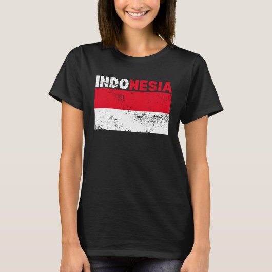 インドネシア国旗のヴィンテージ Tシャツ (正面)