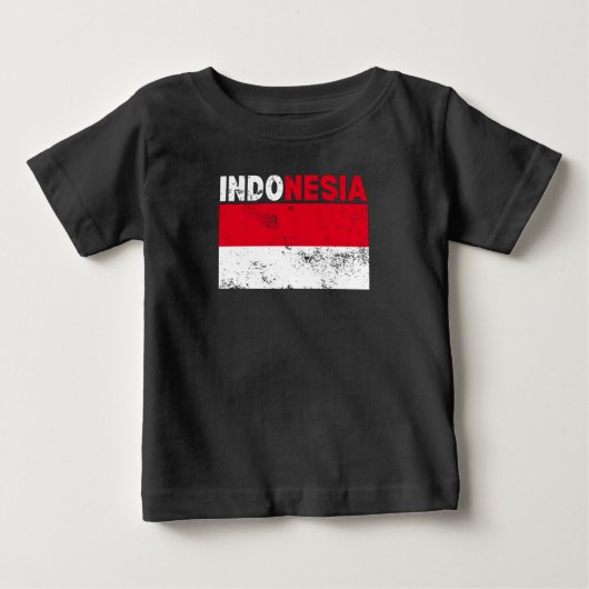 インドネシア国旗のヴィンテージTシャツ ベビーTシャツ (正面)