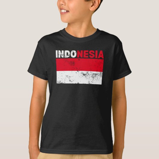 インドネシア国旗のヴィンテージTシャツ Tシャツ (正面)