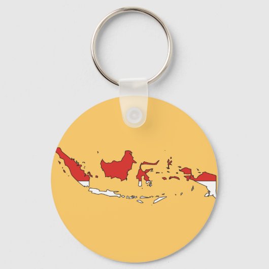インドネシア国旗の地図 キーホルダー (正面)
