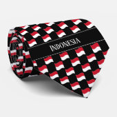 インドネシア国旗の波型パターン ネクタイ (ロール)