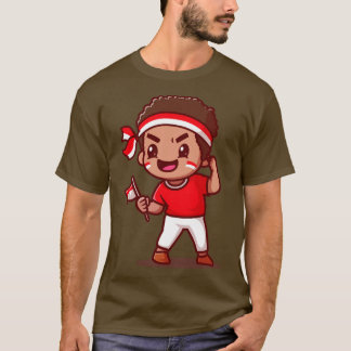 インドネシア国旗の漫画1 Tシャツ