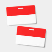 インドネシア国旗を持つネームバッジ バッジ (表裏)