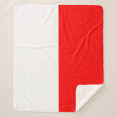 インドネシア国旗を持つ愛国的シェルパ毛布 シェルパブランケット (正面)