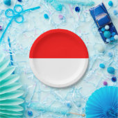 インドネシア国旗を持つ愛国的紙プレート ペーパープレート (パーティー)