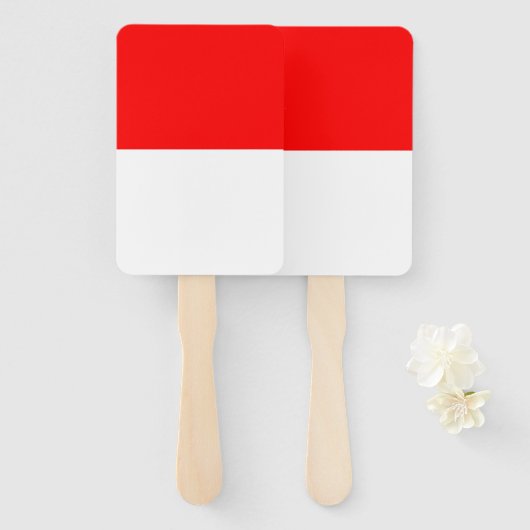 インドネシア国旗を掲げたハンドファンのセット ハンドファン (正面&裏面)