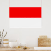 インドネシア国旗を掲げたプリント ポスター (キッチン)