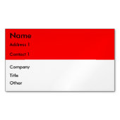 インドネシア国旗を掲げた名刺マグネット マグネット名刺 (正面)