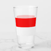 インドネシア国旗を掲げた愛国的なガラス杯 タンブラーグラス (裏面)