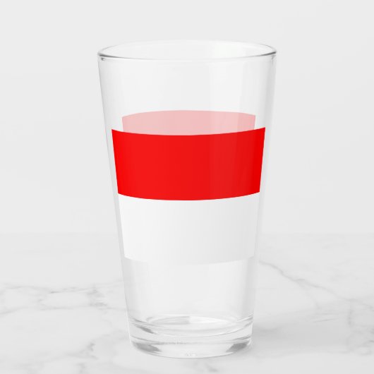 インドネシア国旗を掲げた愛国的なガラス杯 タンブラーグラス (裏面)