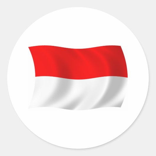 インドネシア国旗ステッカー ラウンドシール (正面)