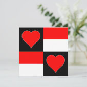 インドネシア国旗ハート愛国的なインドネシアの挨拶 カード (スタンド正面)